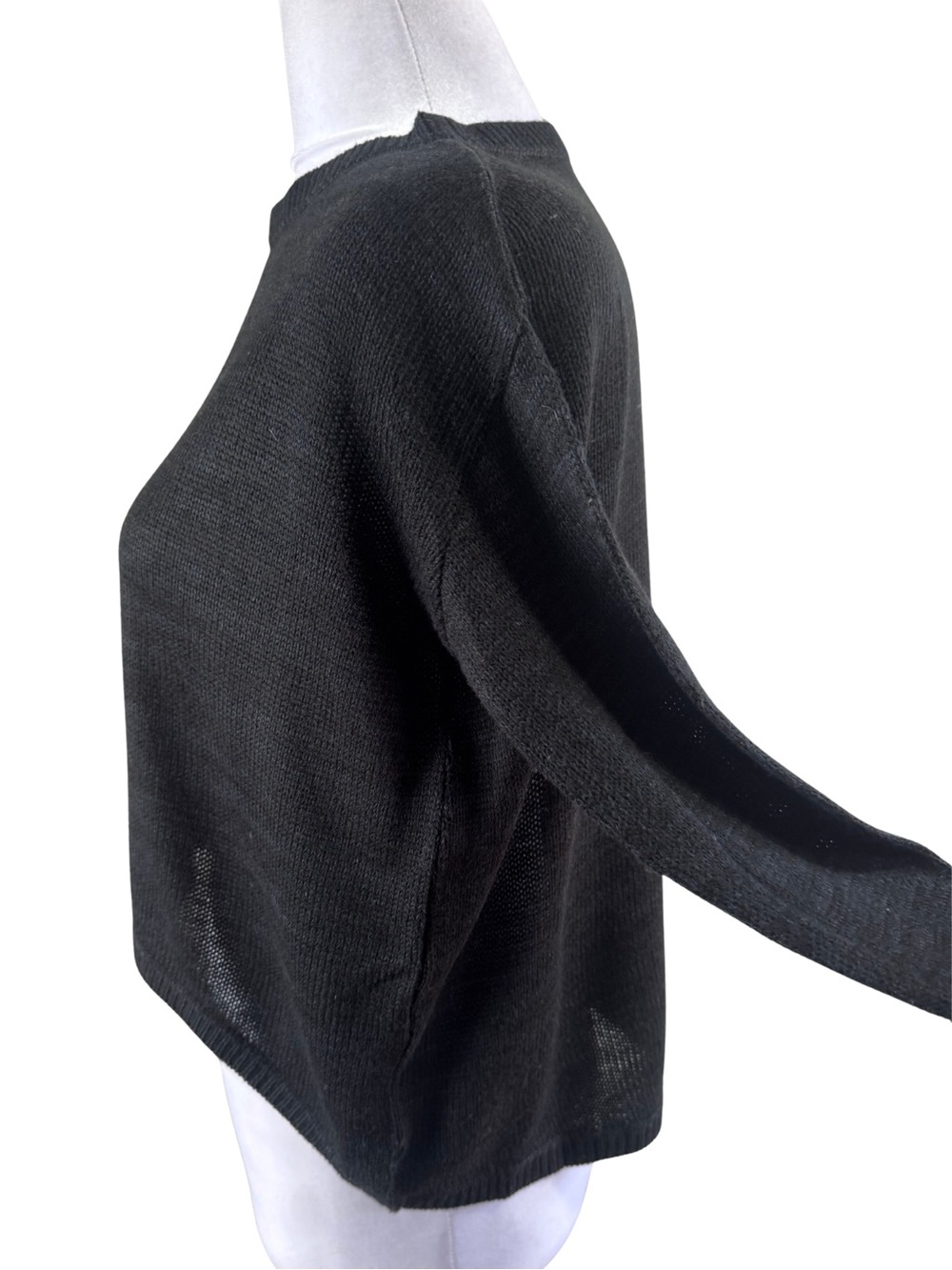 Chan Luu Black Knit High Low Sweater 6-8 Medium - Picture 3 of 8